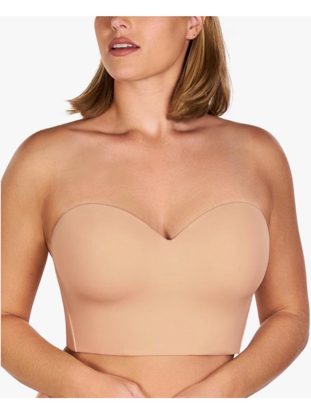 HSIA Women's Longline Strapless Underwire Full Coverage Beige Bra Size 36DD